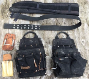 Tool Belt And Bags - CLC Electrician - Leather Accessory Pouch - 6 Piece Lot - Picture 1 of 10