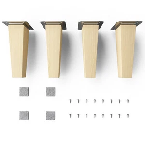 4x sossai® Eckige Holzfüße Gerade Ausführung Tischbeine Holz Möbelbeine Möbelfuß - Bild 1 von 16