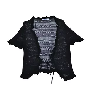Blusa Top Blumarine Negra Malla Encaje Talla M Hecha en Italia - Imagen 1 de 6