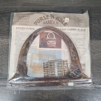 NEW Vintage PURSE-N-ABLE Crochet or Macrame Purse Handles w/Instructions - Image 1 of 4