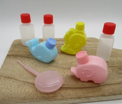 Kai Car sauce case bottle Tarebin 6pcs  For Lunch Box Bento dinosaur  Rare - Image 1 of 4