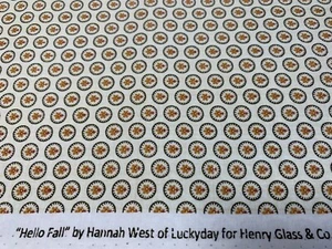 Henry Glass HELLO FALL Hannah West Leaf Circles Leaves 1800s Civil War Repro FQ - Picture 1 of 1