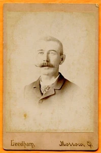 Morrow, OH, Portrait of a Young Man, by Leedham, circa 1880s Backstamp - Picture 1 of 3