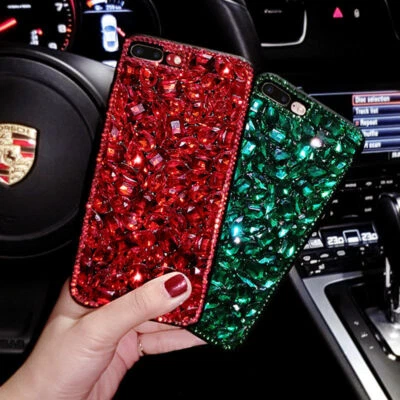 Funda protectora de diamantes brillantes estrás cristales brillante para teléfono para mujer Foto 1 de 4