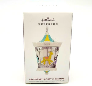 Hallmark Keepsake 2019 Grandbaby's First Christmas Ornament Merry Go Round NIB - Picture 1 of 9