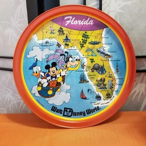 Retro 80s Walt Disney World Florida Serving Tray Donald, Mickey & Goofy - Picture 1 of 4