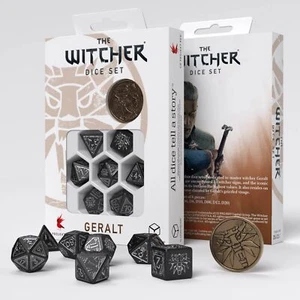 Q-Workshop SWGE37 The Witcher Juego de Dados Geralt - Espada Plata 7 Accesorios, M - Imagen 1 de 2