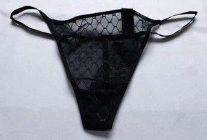 Savage X Fenty Women's Show N' Tell Mesh G-String Panty NN7 Caviar US: 4-6 NWT - Picture 1 of 3