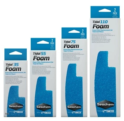 Esponja de espuma de marea Seachem Laboratories para filtros de marea azul, paquete de 2* Foto 1 de 4