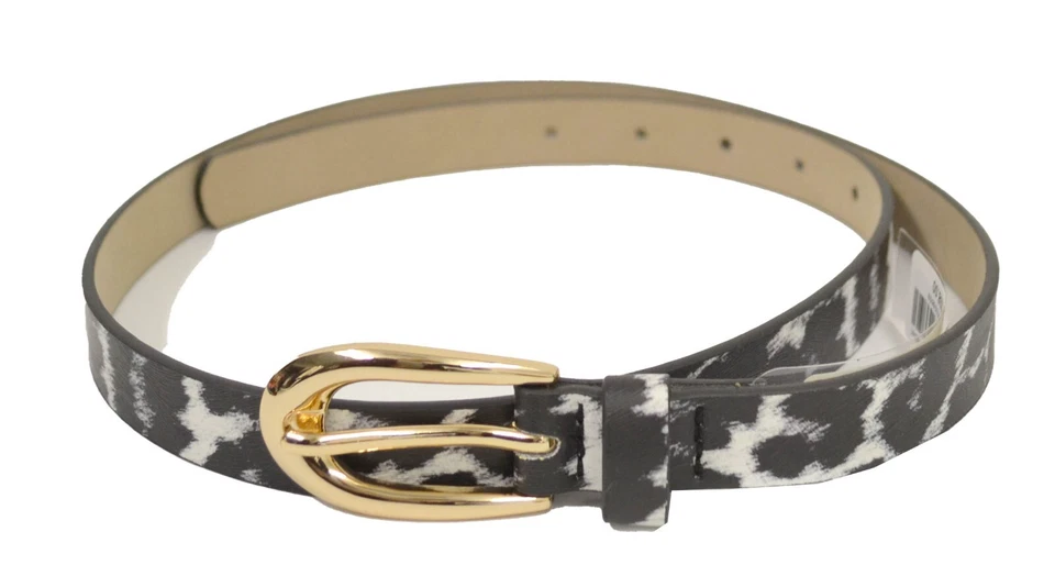  STEVE MADDEN Women's  Animal Print Black  Belt Medium 34" Black White - Image 1 of 1