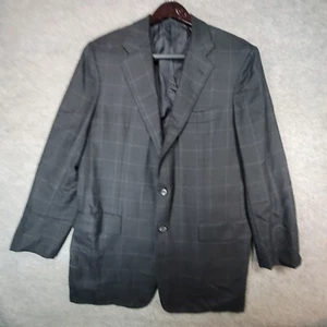 Kiton Blazer Mens 44 EU 54 Black Napoli 100% Cashmere Italy Two Buttons - Picture 1 of 17