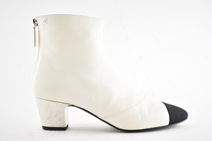 white chanel booties