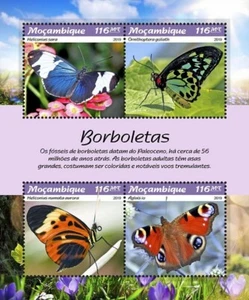 BUTTERFLIES Insect 4-Value MNH Stamp Sheet #106 (2019 Mozambique) - Picture 1 of 1