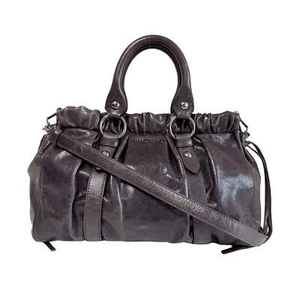 MIU MIU Vitello Grey Leather Top Handle Bag - Picture 1 of 17