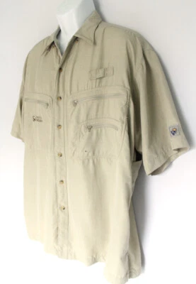 Camisa utilitaria de pesca de manga corta HOOK & TACKLE malla ventilada espalda nailon para hombre XL Foto 1 de 4