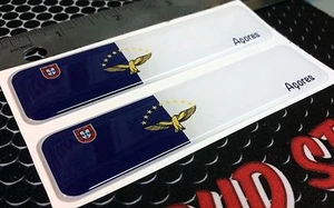 Azores Bandera Azores Orgullosa Calcomanía Cúpula Emblema Coche Flexible 4""x1"" Juego de 2 Pegatinas - Imagen 1 de 5