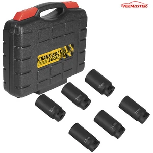 Harmonic Balancer Impact Socket 6 Pack Crank Bolt Socket Set 17/19/21/22/24/27m - Picture 1 of 12