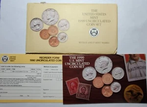1990 US Mint Set Envelope & COA (**No Coins**) - Picture 1 of 7