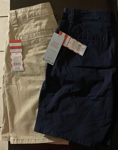 School Uniforms Shorts-Girls size 14 (2 pair-one beige & one blue) - Picture 1 of 3