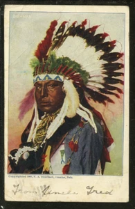 (5328) 1905 P/C FIRST NATIONS "BIG MAN" VICTORIA BC TO ONTARIO SOILED - Picture 1 of 2