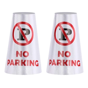 2er Pack " KEIN PARKEN" Reflektierende Halsbänder Aufkleber für Verkehrssicherheitskegel, 360° - Bild 1 von 12