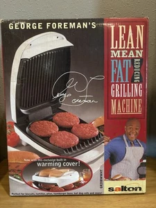 George Foreman Grill • Gen 1 • Vtg • GR20BWWHT • 1998 • Light Use With Box - Picture 1 of 13