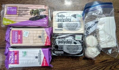 Lot of 5 new, sealed 4oz. packages of Kato polyvinyl clay, super sculpey & Premo - Image 1 of 2