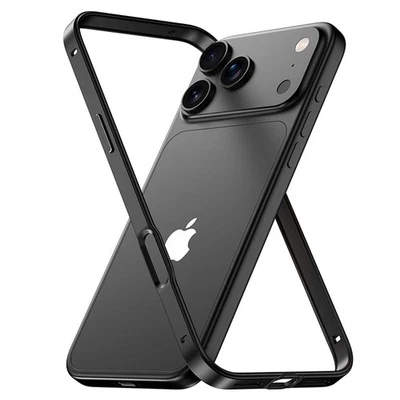 For iPhone 17 Pro Max Air 16 15 14 13 12 Metal No Back Shockproof Bumper Case - Image 1 of 4