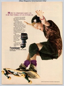 Evinrude Outboard Energetic Youth Thrill Skateboard Vintage 1989 Advertisement - Picture 1 of 5