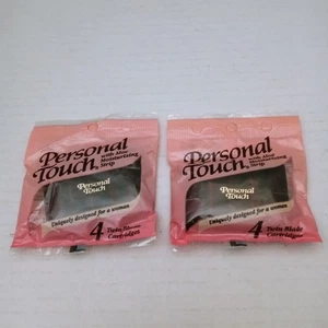Schick Personal Touch 4 Refill Cartridges Twin Blade Aloe Moisturizing Lot Of 2 - Picture 1 of 4