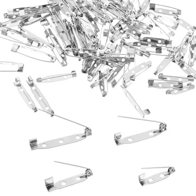 120PCS Brooch Pin Backs, 4 Size Silver Brooch Pins for Crafts, Stainless Steel  - Image 1 of 4