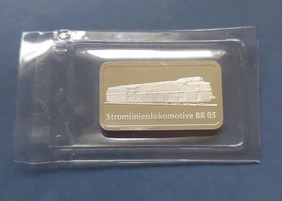 1 Unze Feinsilber 999 Degussa Stromlinienlokomotive BR 05 Silberbarren In Folie  - Bild 1 von 3