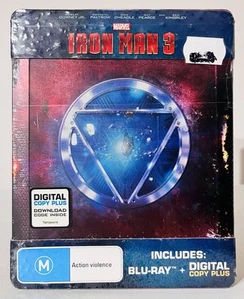 Iron Man 3 Blu-Ray DVD Steelbook Marvel Studios NZ Limited Edition New & Sealed - Picture 1 of 3