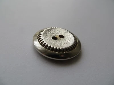1970s Vintage Med 2-Hole Silver-tone Plastic Jacket Replacement Button-27mm - Image 1 of 3