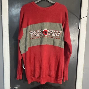 Vintage Y2K Pelle Pelle Marc Buchanan Knitted Crewneck Sweatshirt Hip Hop Sz L - Picture 1 of 7