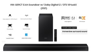 Samsung HW-Q59CT 5.1-Ch Dolby Digital 5.1 / DTS Virtual:X Soundbar with Acoustic