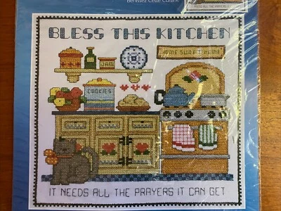 Bendice esta cocina necesita todas las oraciones que puede obtener estampado kit de punto de cruz Foto 1 de 4