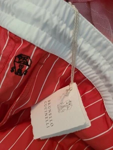 NEW $500 BRUNELLO CUCINELLI MEN'S LIMITED EDITION SWIM TRUNKS XL RED - Picture 1 of 10