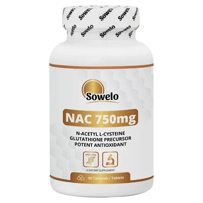 N-Acetyl L-Cysteine 750mg Tablets – Immune & Liver Support Antioxidant – Sowelo - Image 1 of 4