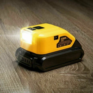 Akku Adapter für DCB090 für Dewalt Akku Dual USB Stromquelle mit LED Licht - Bild 1 von 9