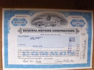 Stock certificate General Motors Corp. Broker: Merrill Lynch 1983 - Picture 1 of 3