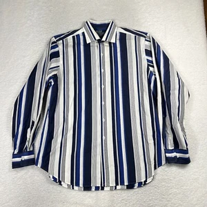 Camisa de vestir vintage Polo Ralph Lauren Regent clásica azul a rayas de algodón 17 XL 36 - Imagen 1 de 8