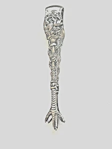 Zuckerzange Jugendstil 800er Silber Halbmond & Krone Krallen und Tauben Alt . - Bild 1 von 6