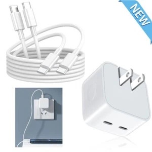 Dual USB Fast Charger PD 35W Power Block Type C Cable For Galaxy S20 S21 S22+ - Picture 1 of 14