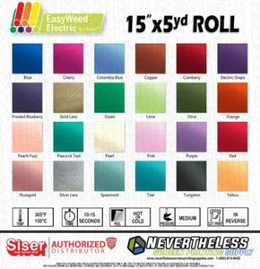 SISER Electric HTV - Easyweed Heat Transfer Vinyl - 15"x5yd - Heat Press Vinyl - Picture 1 of 4