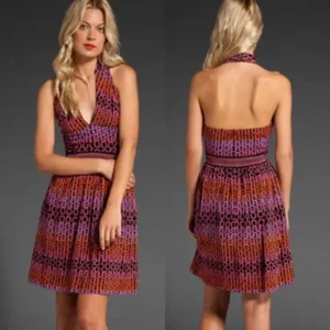 Trina Turk Campania Loop Halter Designer Chiffon Cocktail Party Dress Sz 10 NEW! - Picture 1 of 8