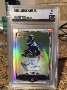 2014 Topps Chrome Rookie Auto Refractor Odell Beckham Jr./75 Golden Grading 9 - Imagen 1 de 1