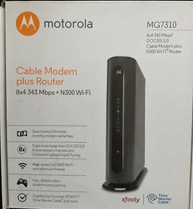 Motorola MG7310 8x4 343Mbps DOCSIS 3.0 Cable Modem plus N300 Wi-Fi Router - Picture 1 of 11