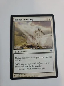 MTG Magic The Gathering Card Builder's BlessingEnchantment White Avacyn Restore - Picture 1 of 2