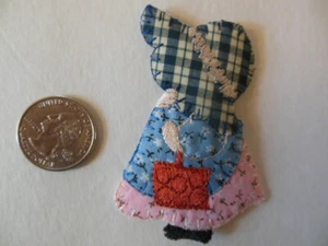2 Girl with Bonnet Iron-On Appliques - NEW - 2"x 3" - Picture 1 of 1